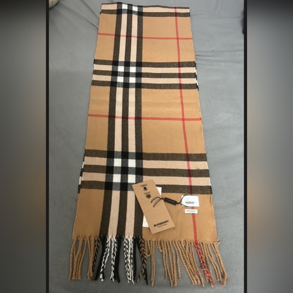 Camel and Black Burberry Scarf